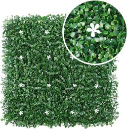 Artificial Hedge Boxwood Panels Plant Faux Greenery Panels UV Protected Privary Screen Indoor Outdoor Use Garden Fence Home Decor Greenery Panels Wall