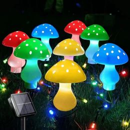 Solar Mushroom Light; Multi-Color Changing LED Outdoor Flowers Garden Courtyard Yard Patio Outside Christmas Holiday Decor (size: Solar 12Lights)